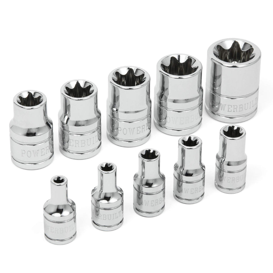 Powerbuilt 648667 E-Star Socket Set, 10 Piece, silver