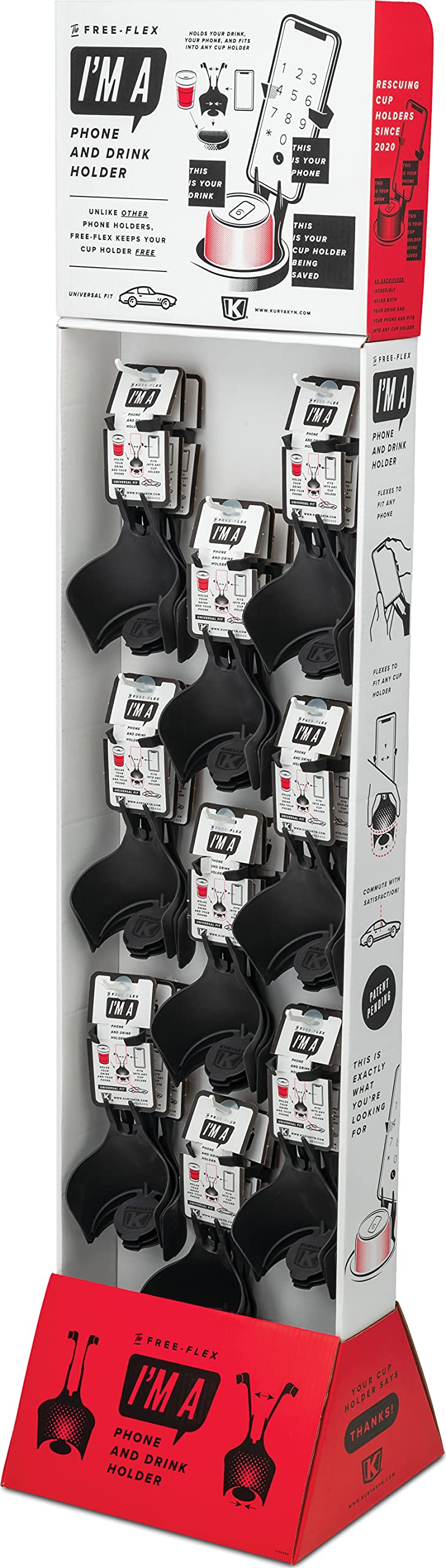 Kuryakyn 6458 Free-Flex Cup and Cell Phone Device Holder: Mounts in Cars, Trucks, Vans, UTVs with Flexible Arms Securing Various Phones/Cases, 27-Count Display