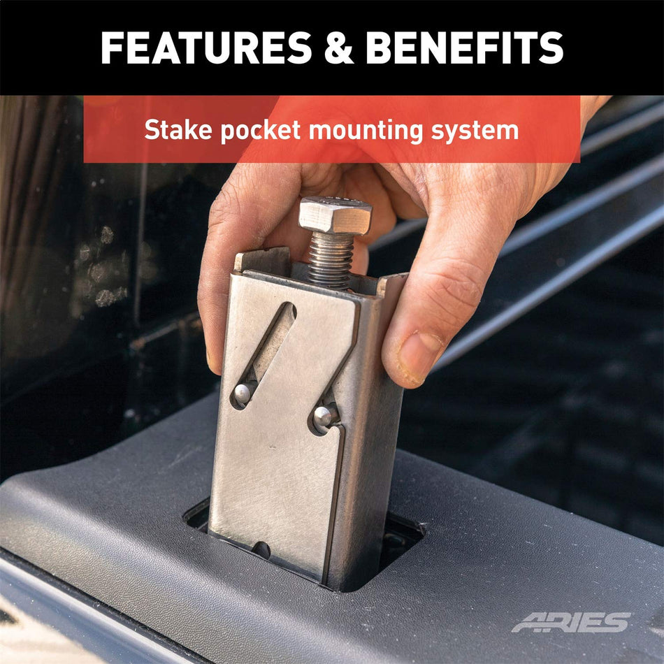 ARIES 1110117 Switchback Black Aluminum Truck Headache Rack Cab Protector, Select Toyota Tundra