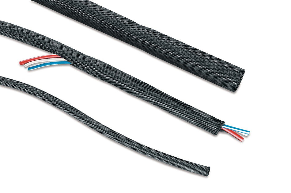 Kuryakyn 1991 Motorcycle Cable Management Sleeve: 3/8 Diameter Roundit Wire Loom/Wrap Cover, 6 Length, Black