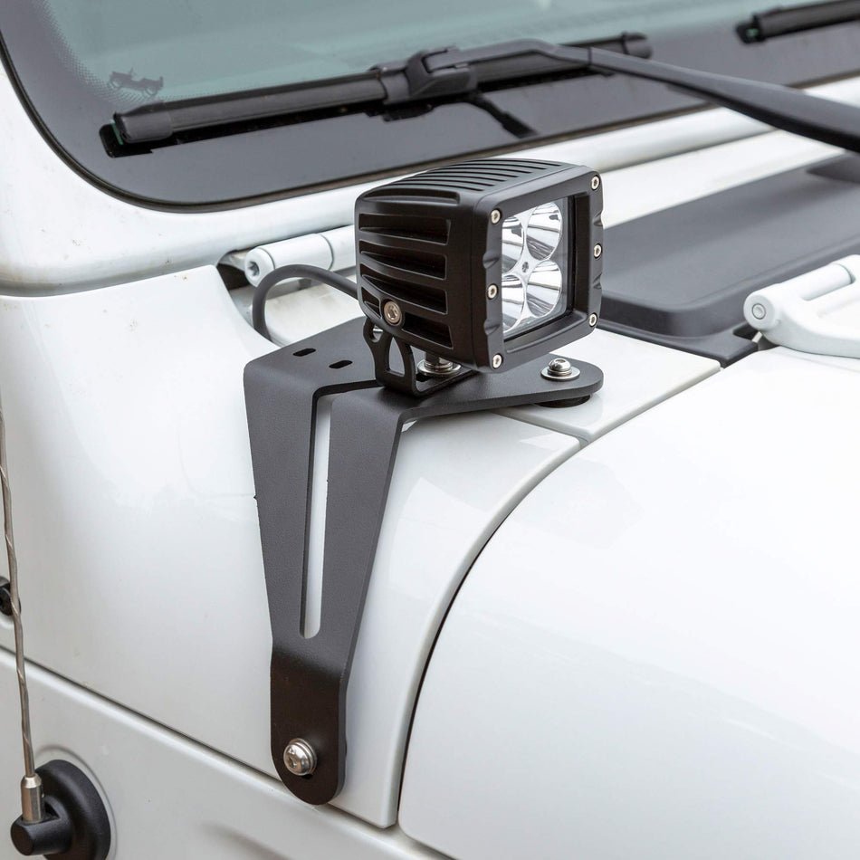 ARIES 1501305 LED Lights for Jeep Wrangler JL, Gladiator, Windshield Brackets, 2-Inch, 2,200-Lumen Spot Beams