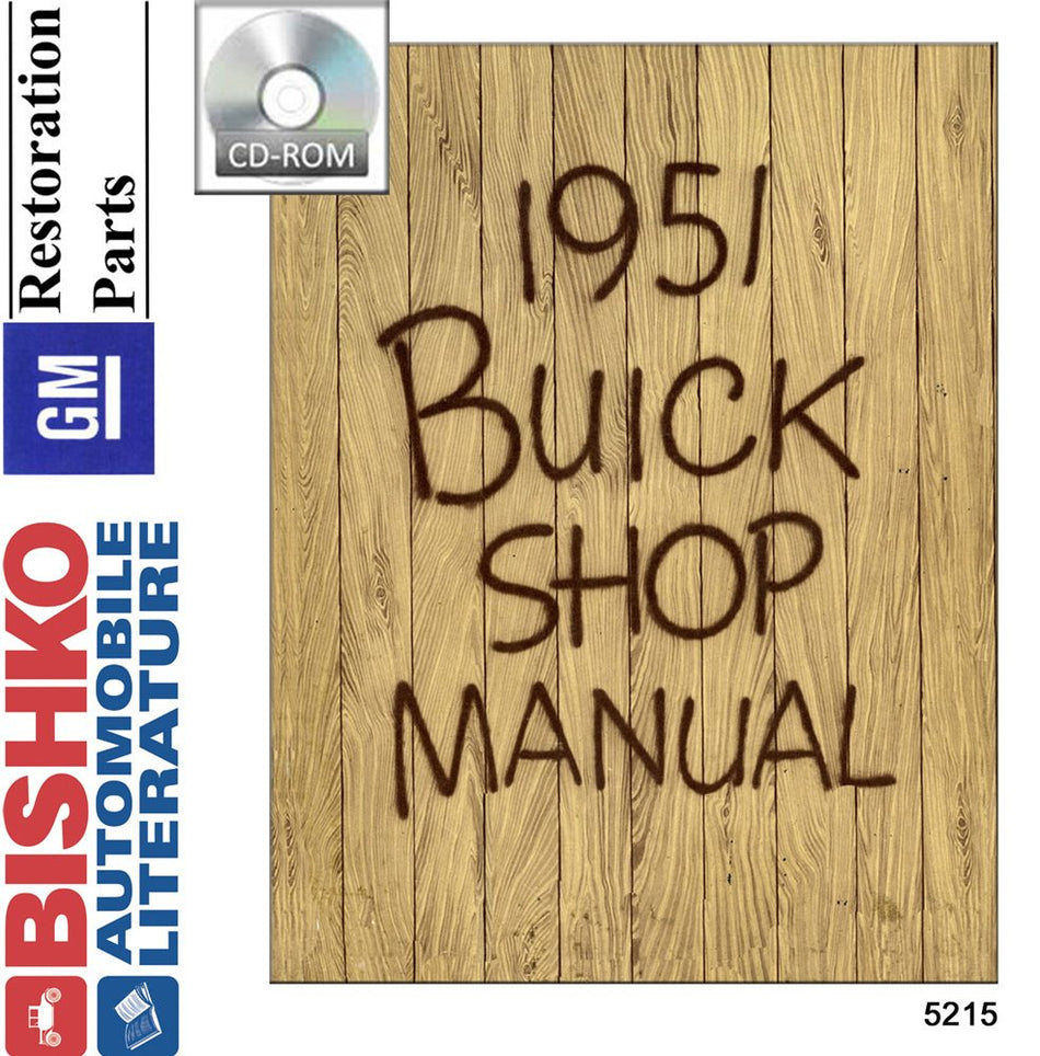 bishko automotive literature 1951 Buick Roadmaster Special Super Shop Service Repair Manual CD Engine