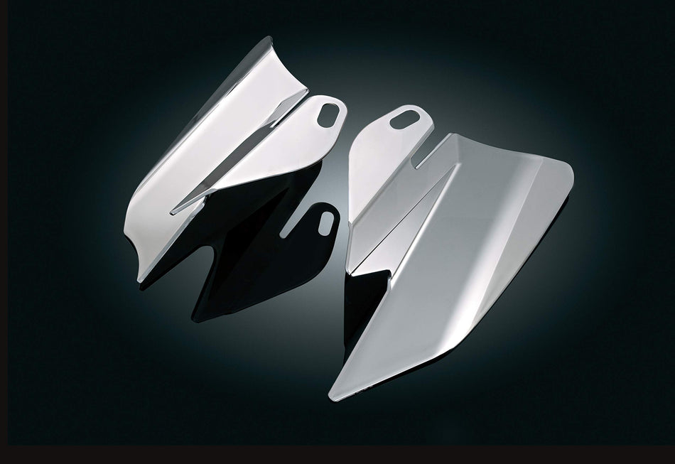 Kuryakyn 1188 Motorcycle Accessory: Heat Deflector Saddle Shields for 1997-2007 Harley-Davidson Touring Motorcycles, Reflective Smoke, 1 Pair