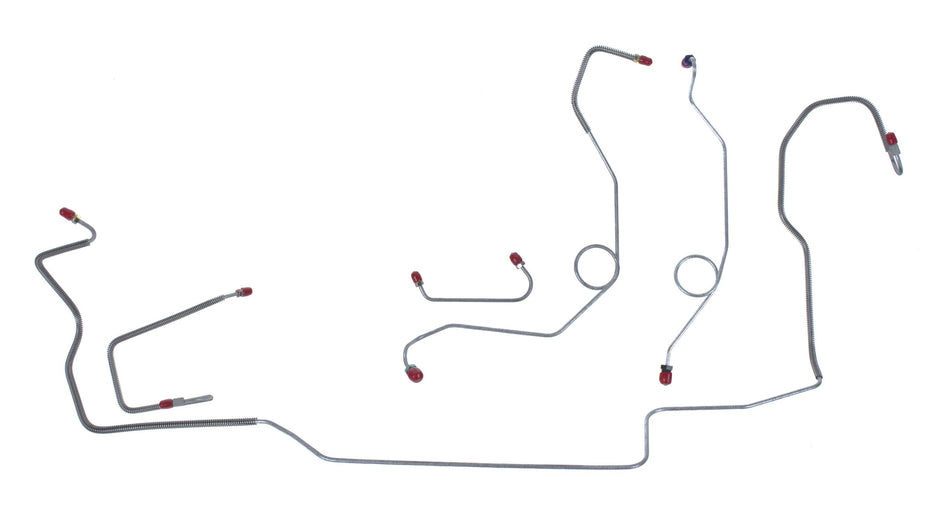 The Right Stuff RKT6805S Stainless Front Brake Line Kit, 5 Piece (Disc Left Hand Port Master with Metering Valve)