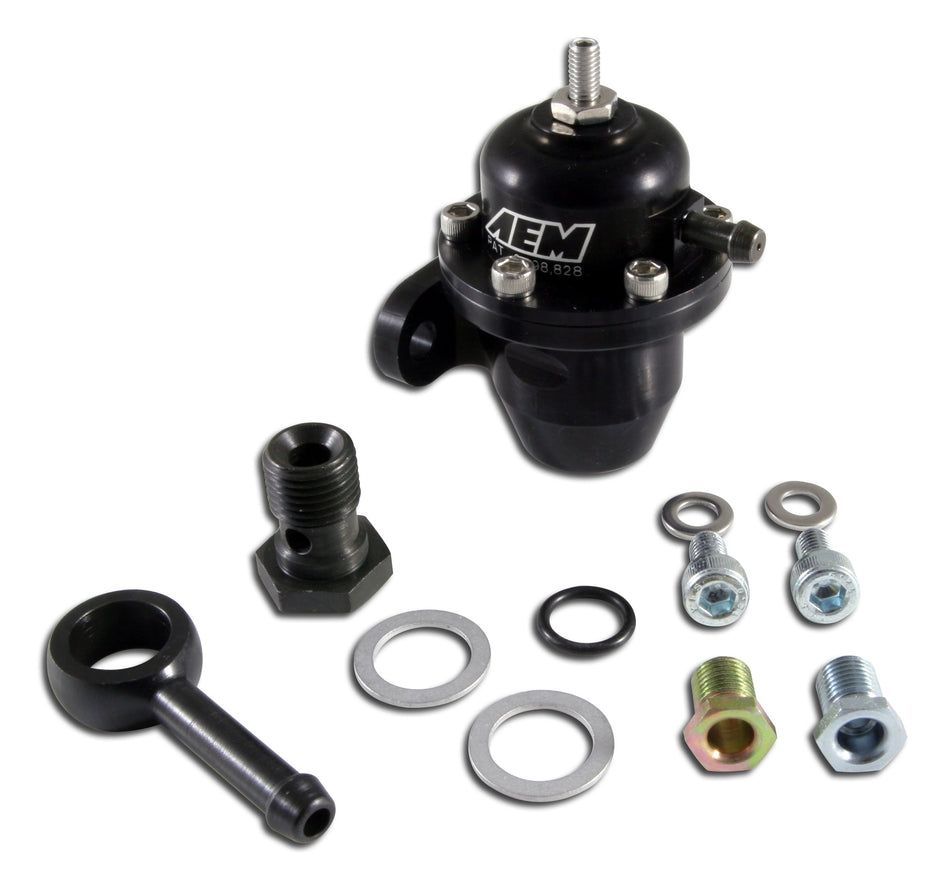 AEM 25-303BK Black High Volume Adjustable Fuel Pressure Regulator