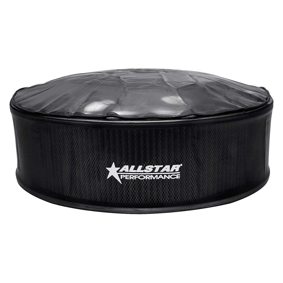 Allstar Air Filter Wrap, Pre Filter, 14 in OD, 4 in Tall, Top Cover, Polyester, Black, Allstar 14 in Washable Filters, Each