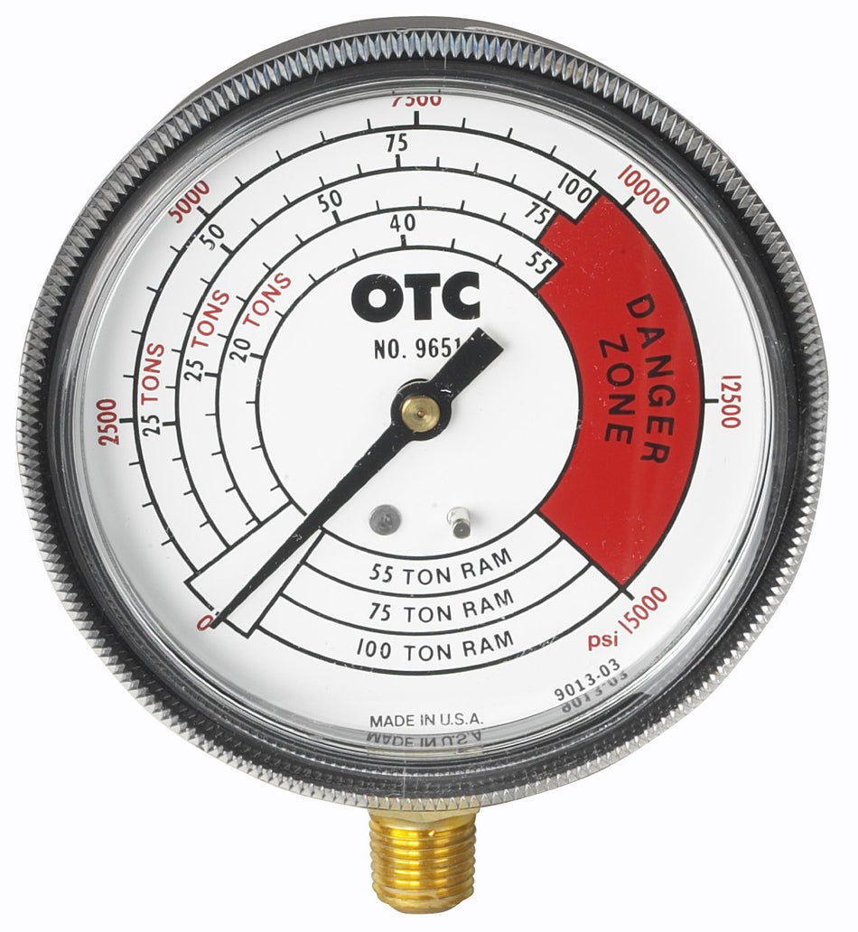 OTC (9651) Pressure and Tonnage Gauge with 4-Scales, 100 Ton