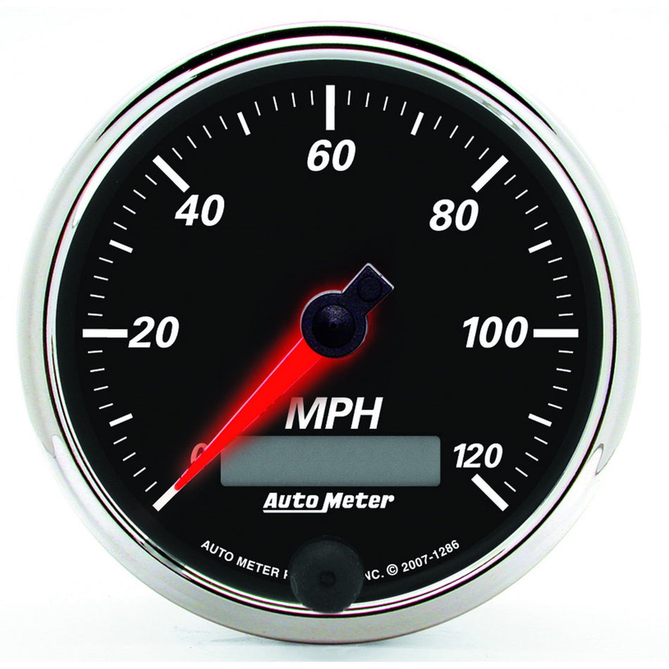 Auto Meter 1286 Designer Black II 3-3/8 120 mph Electric Programmable Speedometer Gauge