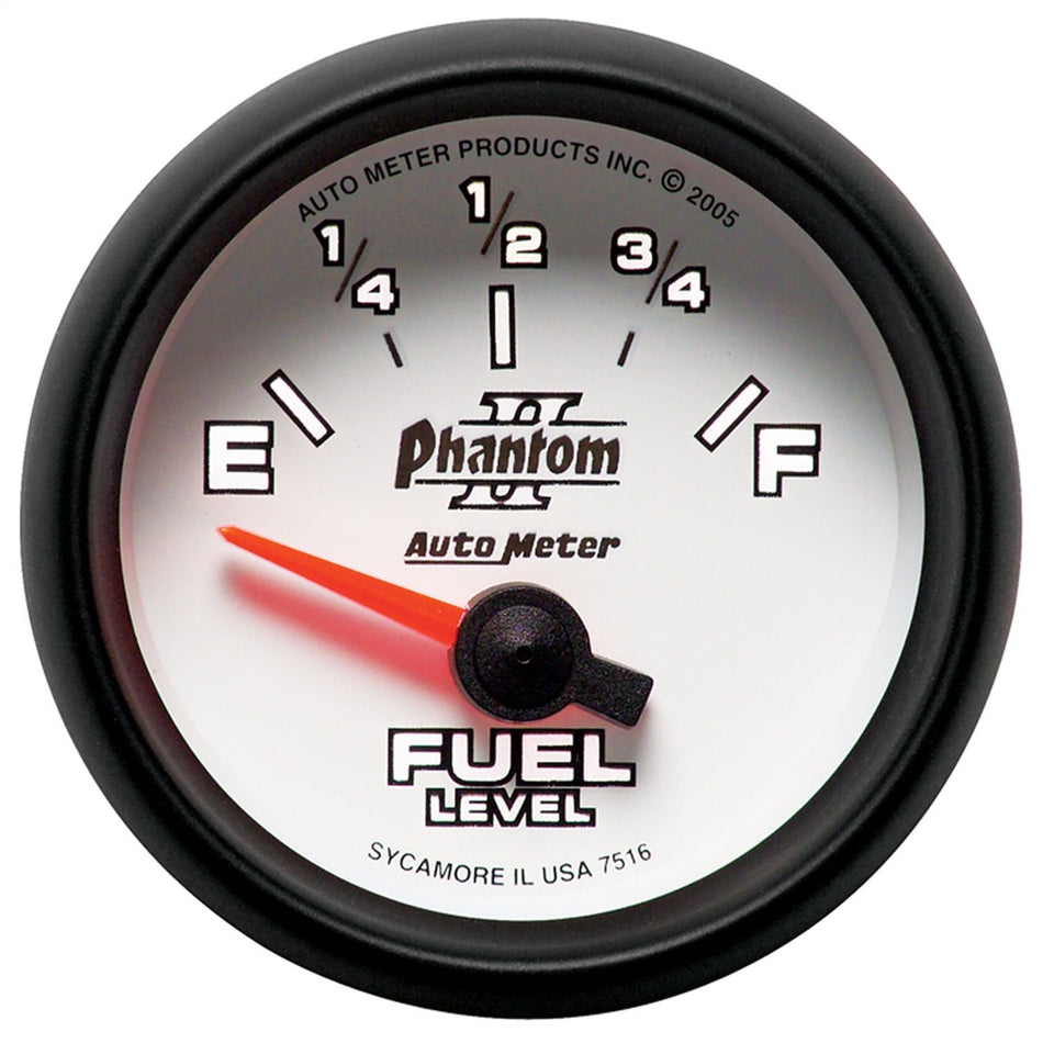 Auto Meter 7516 Phantom II Short Sweep Electric Fuel Level Gauge