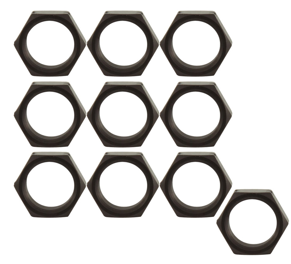 Allstar ALL18287-10 Black Thread Aluminum Jam Nut, (Pack of 10),5/8-18 LH Thread
