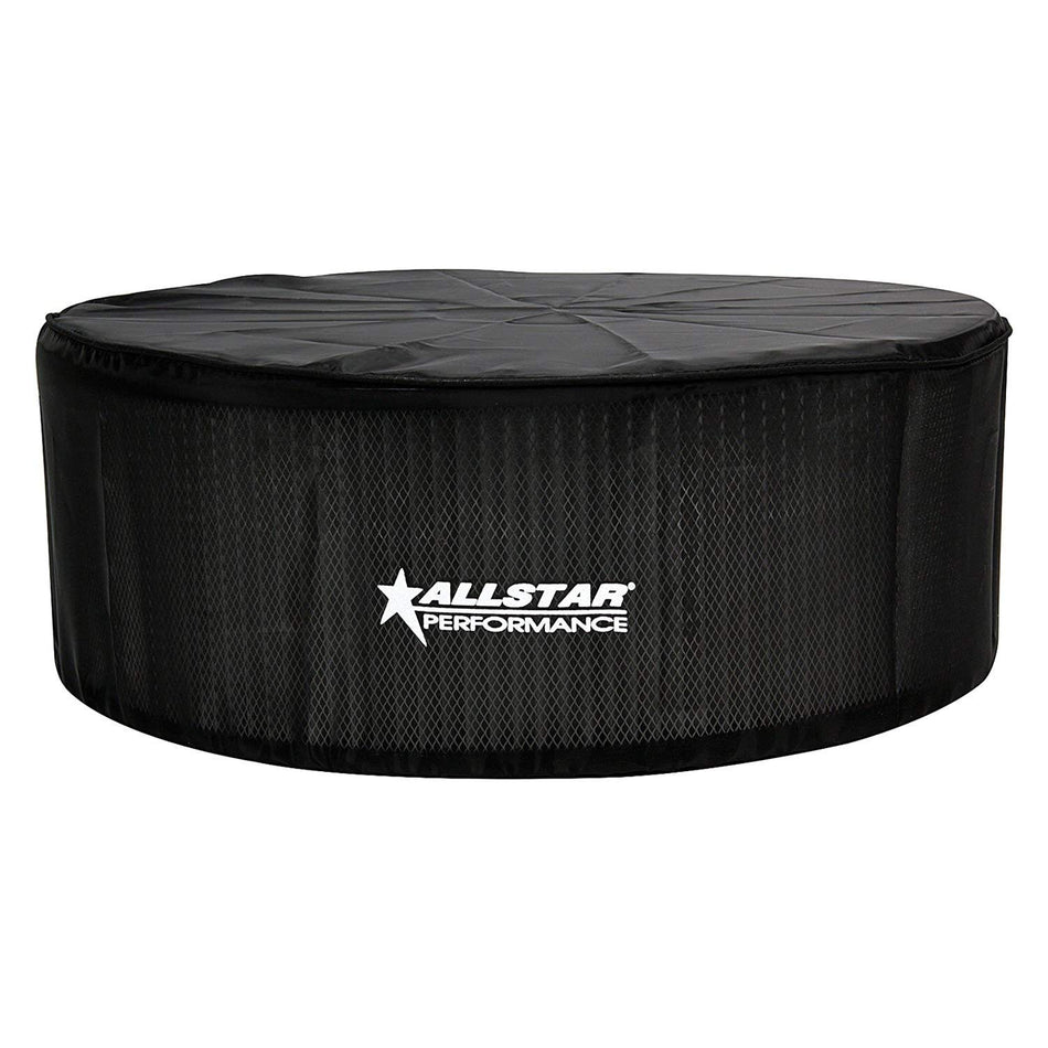 Air Filter Wrap, Pre Filter, 14 in OD, 5 in Tall, Top Cover, Polyester, Black, Allstar 14 in Washable Filters, Each