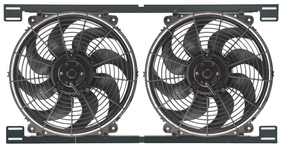 Derale 16834 14 Dual Tornado Electric Fan Assembly with Brackets, Black