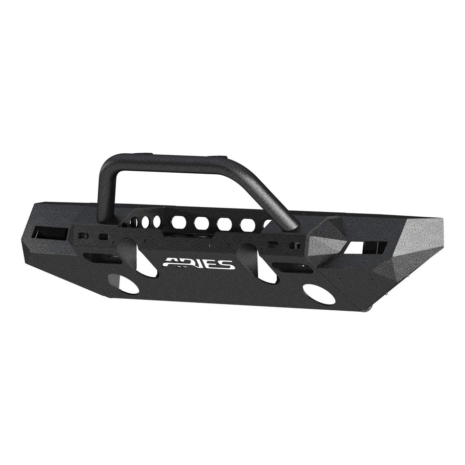ARIES 2082088 TrailChaser Black Steel Front Bumper with Brush Guard and Winch Mount, Select Jeep Wrangler JL, Gladiator