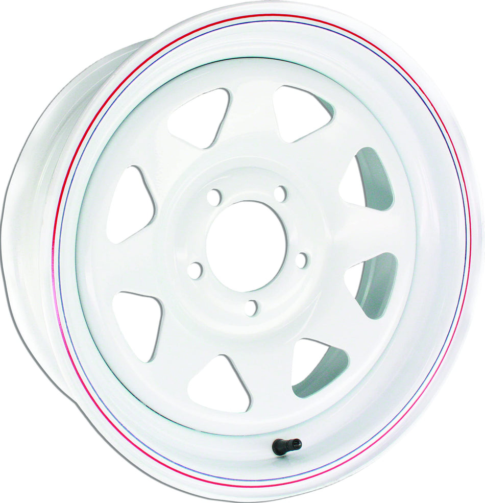 AWC 8 SPOKE White Wheel with Aluminum (1 x 6. inches /1 x 108 mm, 1 mm Offset)