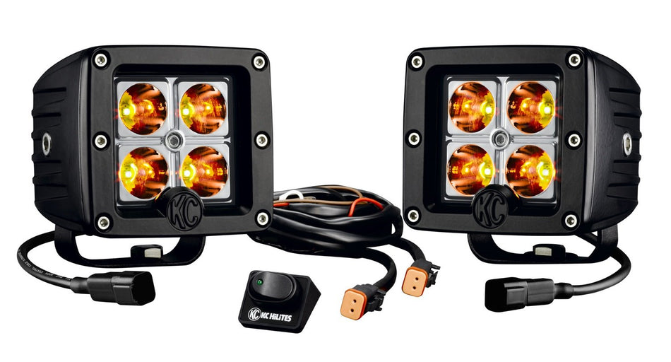 KC HiLiTES 315 C-Series Amber 3 C3 LED Pack System, Pair