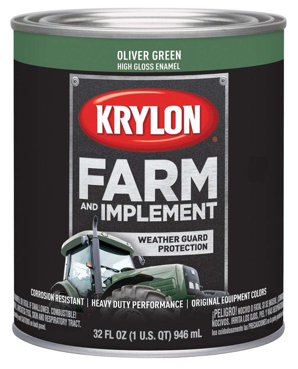 Krylonu00ae 2036 Farm & Implement Brush, High Gloss, Oliver Green, Architectural Paints, 1 Quarts (Pack of 1)