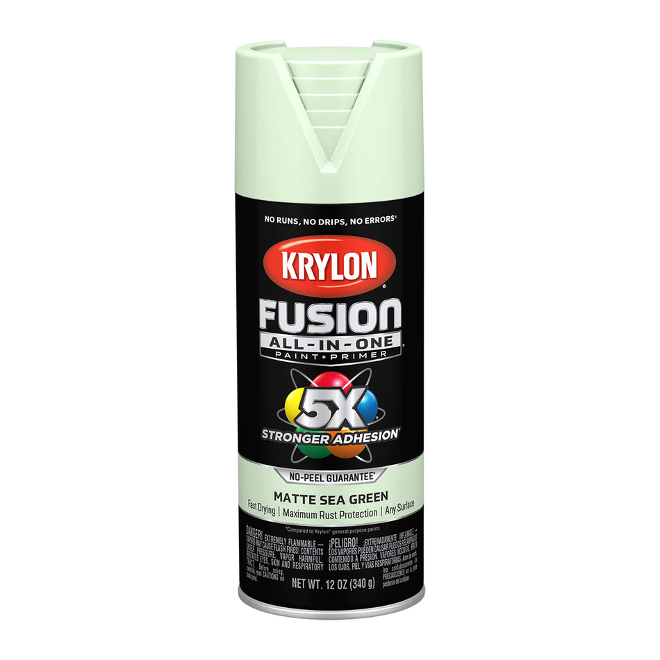 Krylon Fusion All-In-One Adhesive Spray Paint for Indoor/Outdoor Use, 12 oz, Sea Green