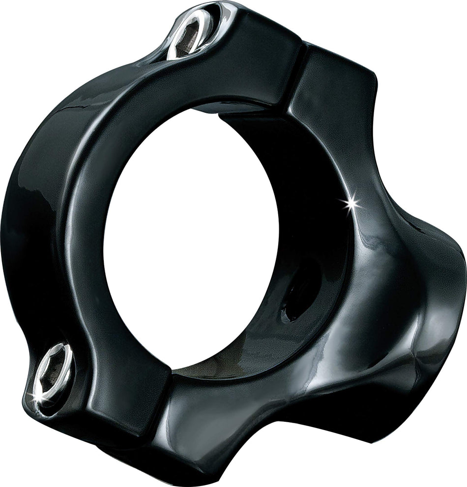 Kuryakyn 3121 Motorcycle Accessory: Side Mount License Plate Holder Clamp for Harley-Davidson, Yamaha Motorcycles or Custom Applications with 1-1/4 Diameter Swingarms, Gloss Black