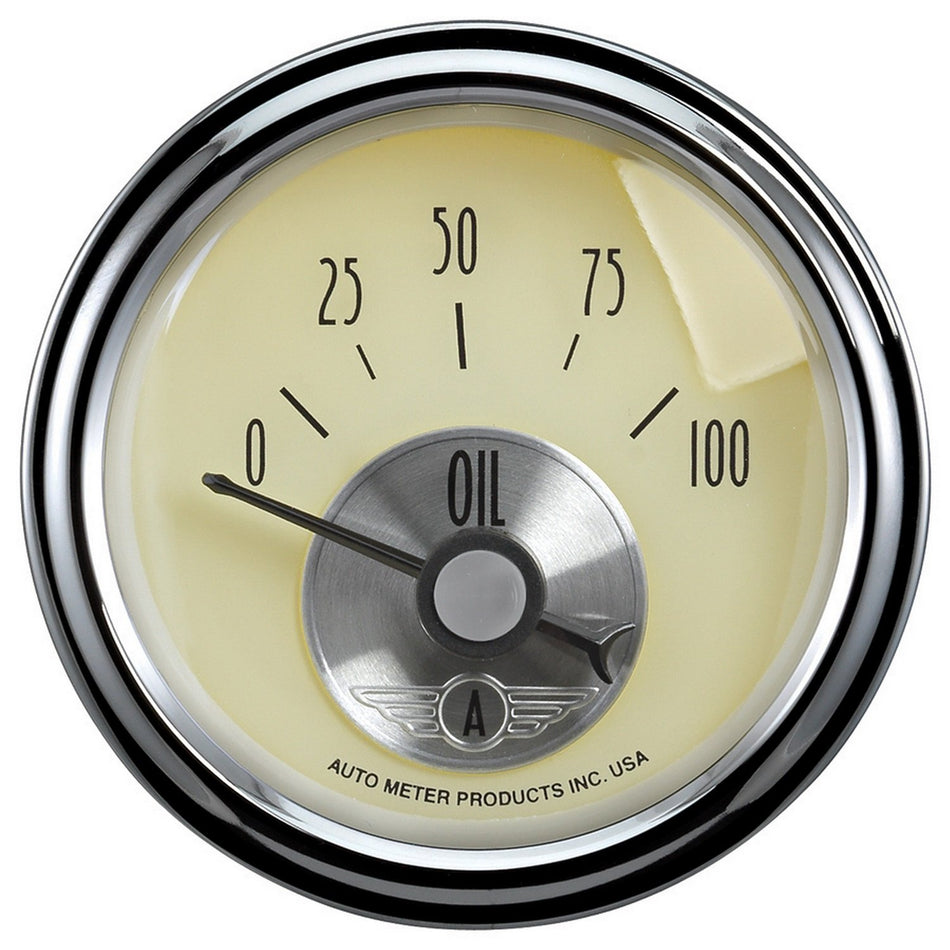 Auto Meter 2027 Prestige Antique Ivory 2-1/16 0-100 PSI Oil Pressure Gauge