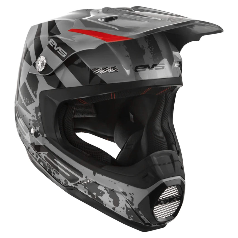 EVS Sports Unisex-Adult T5 Grappler Off Road Full Face Motorcycle Helmet (Grey, Medium)