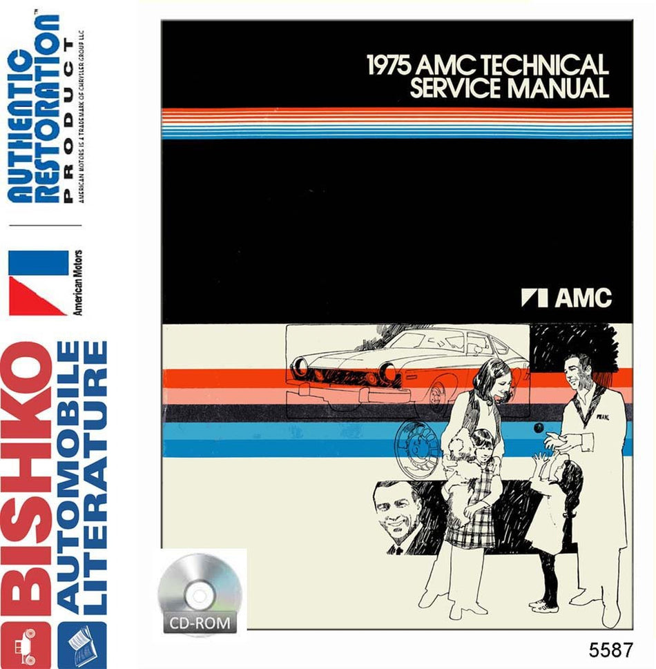 bishko automotive literature 1975 AMC Gremlin Hornet Matador Shop Service Repair Manual CD Engine Wiring OEM