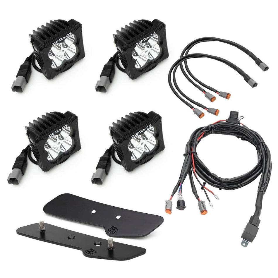 Zroadz Z365401-KIT4AW A Pillar LED Kits, (2) Light Pods and Wiring Harness Fits Ford Bronco