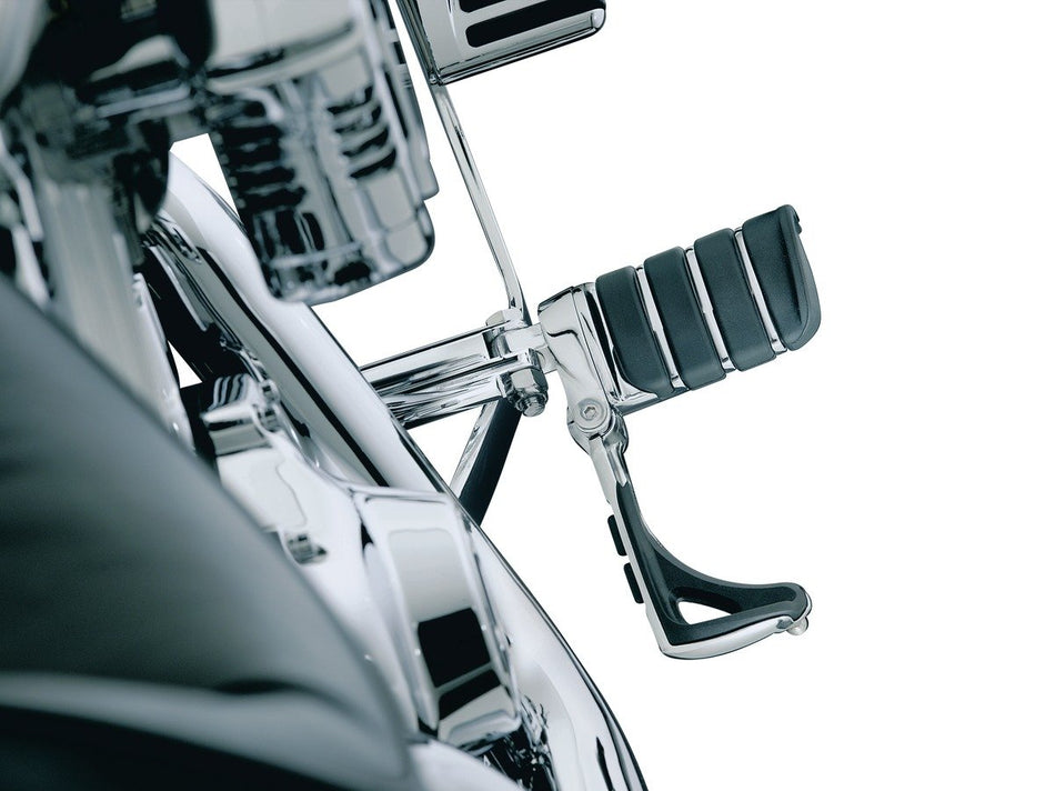 Kuryakyn 4446 Motorcycle Footpegs: Switchblade Pegs without Adapters for 2010-19 Harley-Davidson Motorcycles, Chrome, 1 Pair