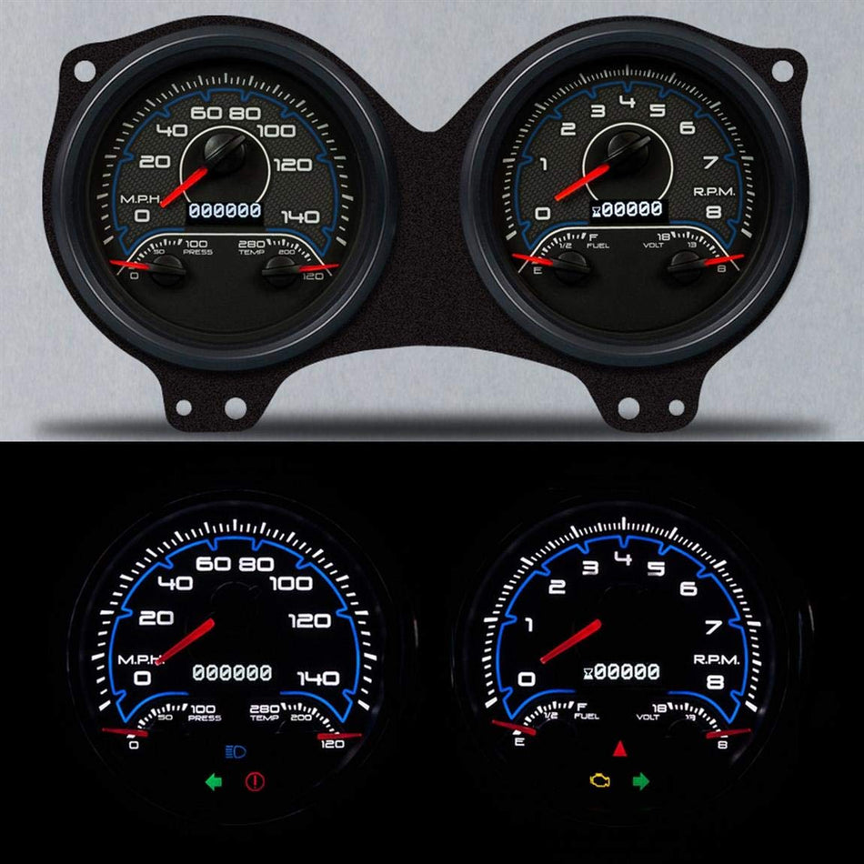 New Vintage USA 69691-05 69 Firebird CFR Series Gauge Set, Blue