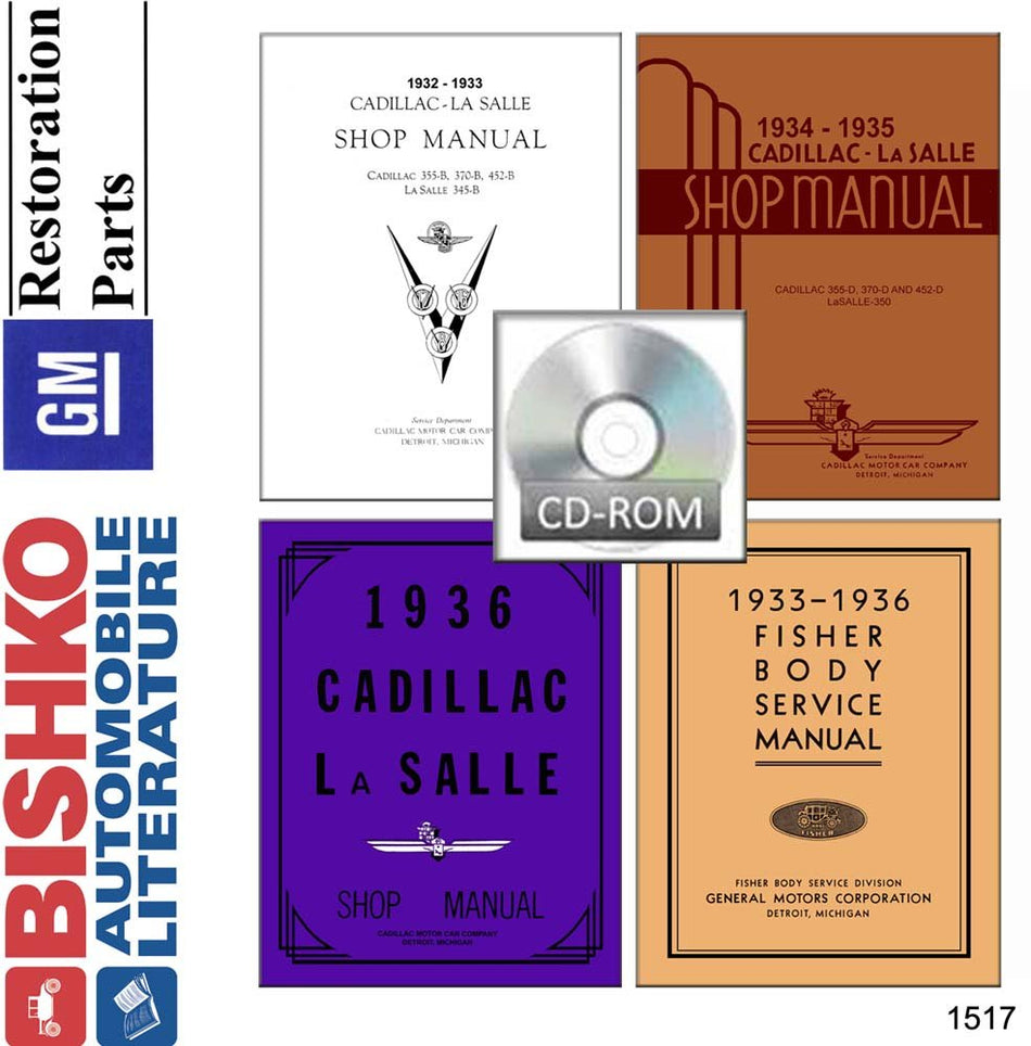 bishko automotive literature Service & Body Shop Repair Manual CD for The 1933 1934 1935 1936 Cadillac
