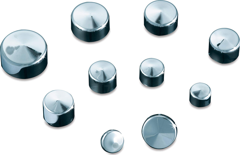 Kuryakyn 2446 Motorcycle Accessory: Kool Kaps Engine Bolt Head Covers/Topper Caps for 5/16 Hex Head Bolt (Uses 1/2 Wrench), Chrome, Pack of 10
