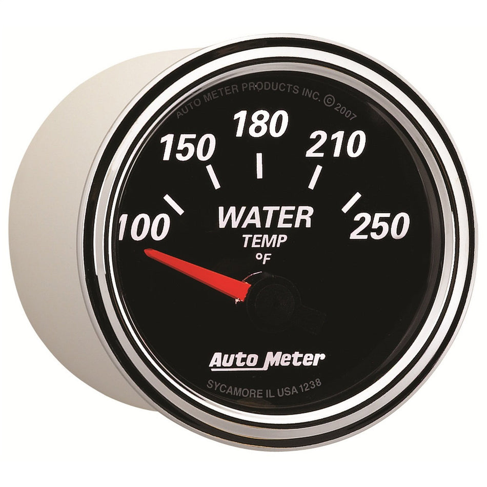 Auto Meter 1238 Designer Black II 2-1/16 Short Sweep Electric Water Temperature Gauge