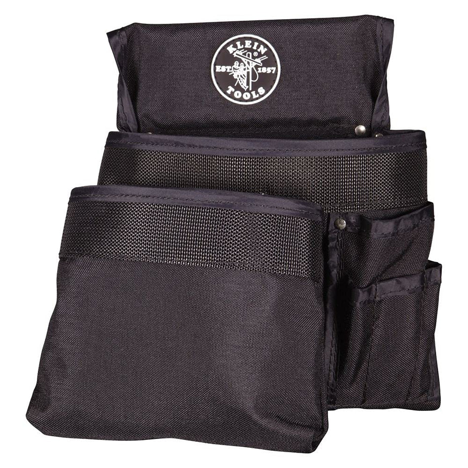 Klein Tools 5701 Tool Pouch, PowerLine Series Utility Pouch Fits Tool Belts up to 2.5-Inch, Strong Rivet Reinforced Stitching, 8-Pocket