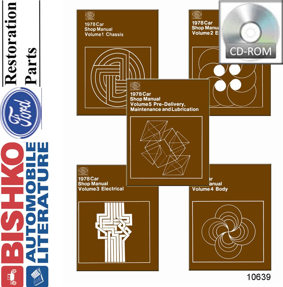 bishko automotive literature - Shop Service Repair Manual CD Engine Drivetrain OEM for The 1978 Ford, Lincoln & Mercury