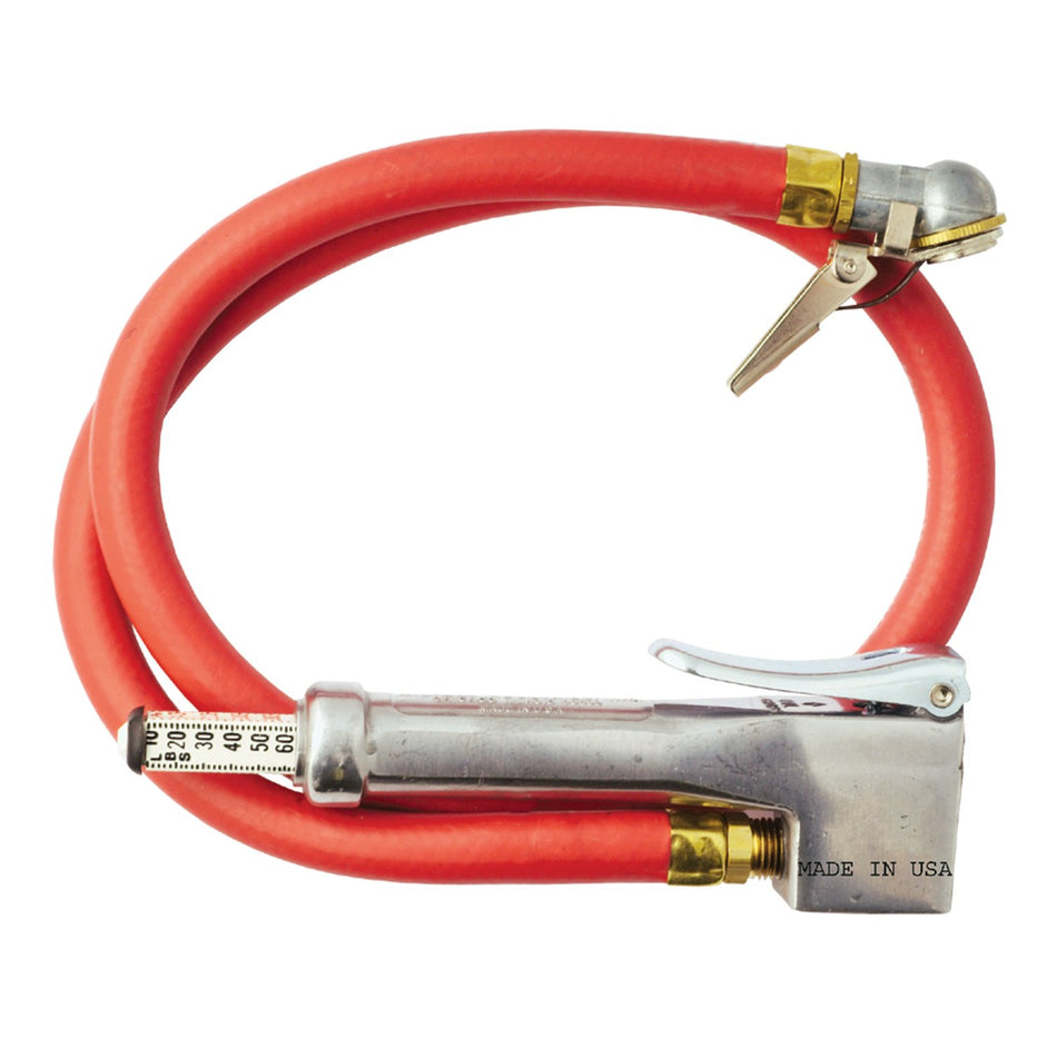 Milton (523) Bayonet Tire Inflator Gauge - Grip-Style Air Chuck Head to Lock onto Valve, 120 Max PSI