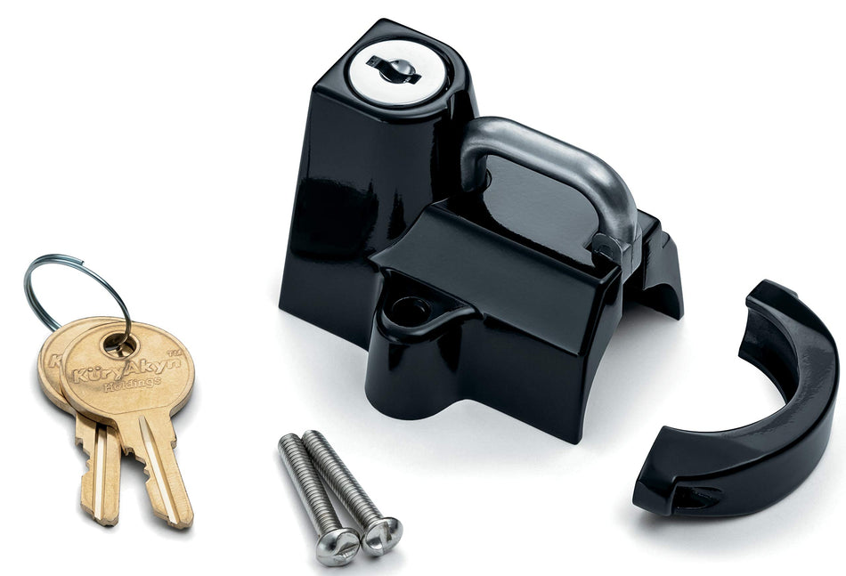 Kuryakyn 4618 Motorcycle Accessory: Tamper-Proof Helmet Security Lock, Universal Fit for Motorcycles with 7/8 to 1-1/4 Diameter Frame Tubes, Gloss Black