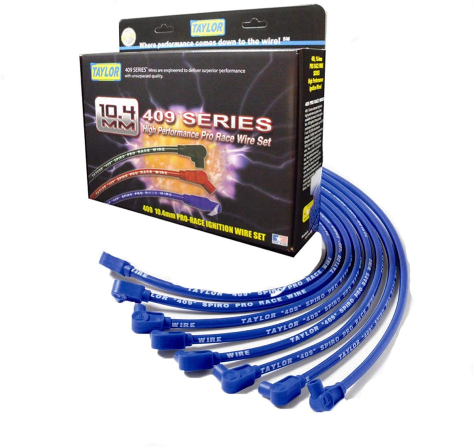 Taylor Cable 79628 409 Pro-Race Spiro-Wound Core Spark Plug Wire Set