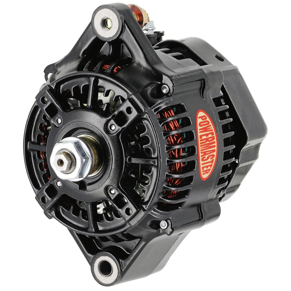 Powermaster 8156 Black Alternator (Denso Race 118mm 180A 1 Wire 16 Volt)