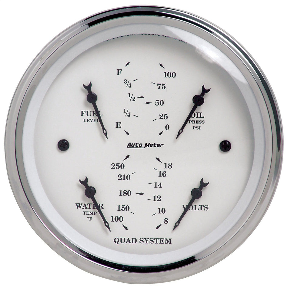 Auto Meter 1612 Old TYME White Quad Gauge