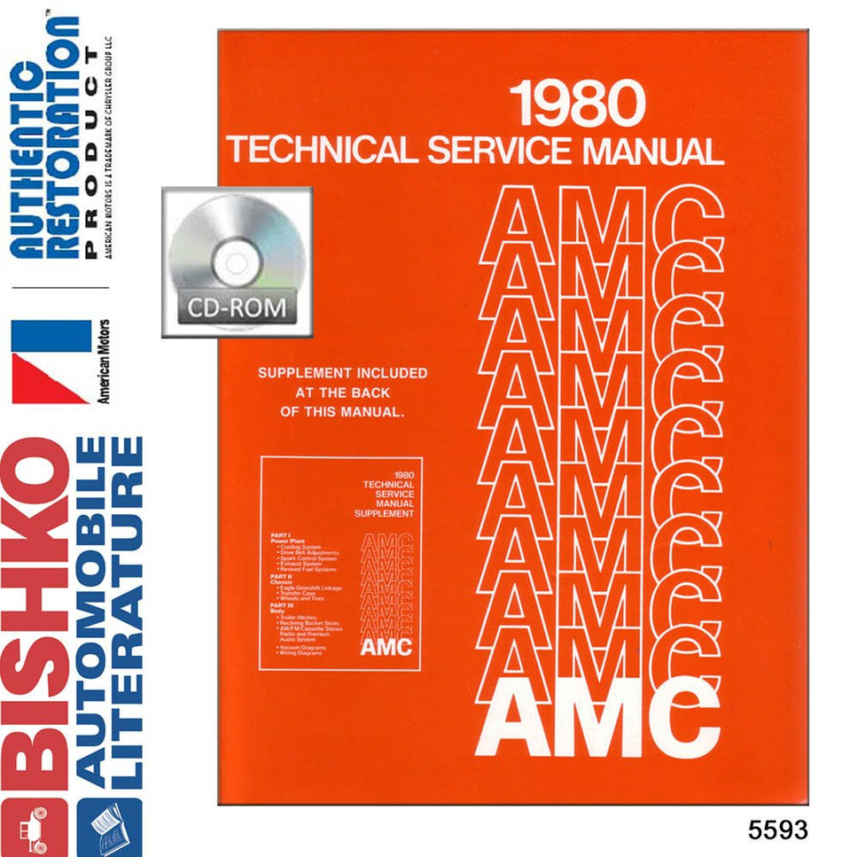 bishko automotive literature 1980 AMC Spirit Concord Eagle Shop Service Repair Manual CD Engine Wiring OEM