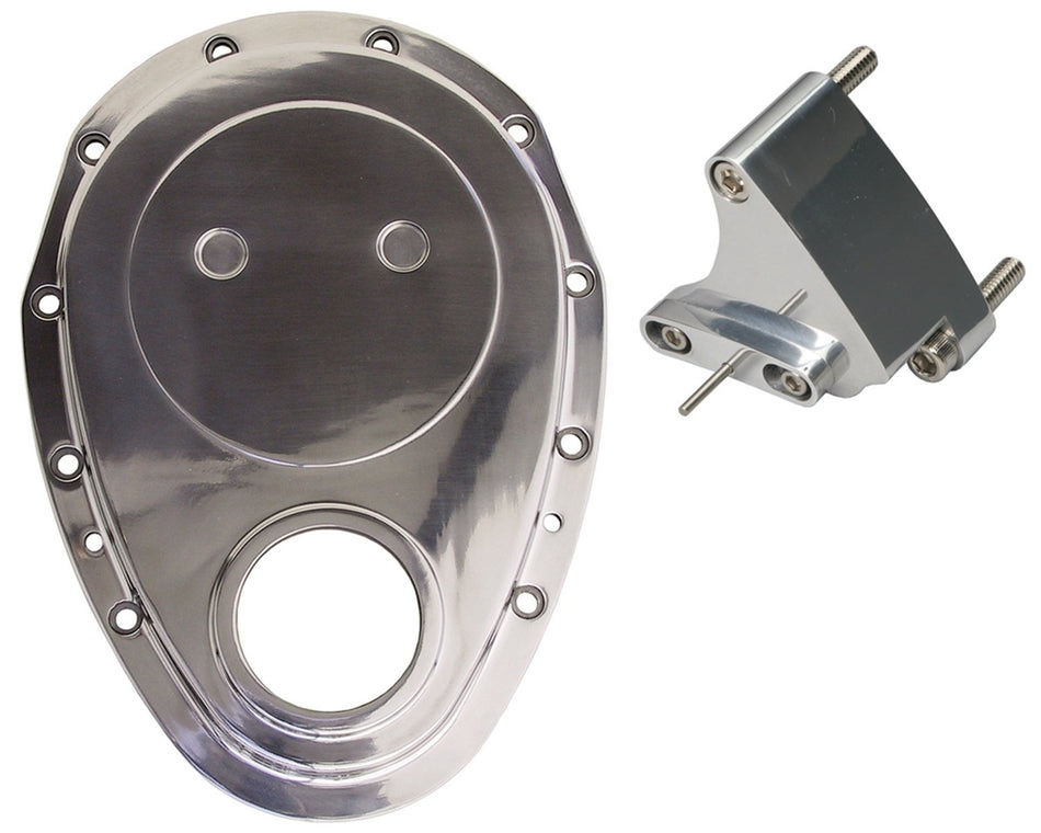 Trans-Dapt 6014 Polished Aluminum Timing Cover with Timing Tab