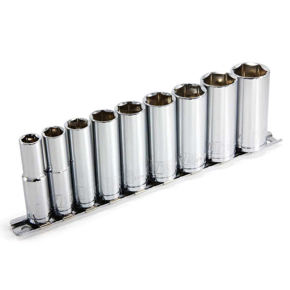 Alltrade 641717 3/8 Dr. SAE 6Pt Deep Socket Set, 9 Piece