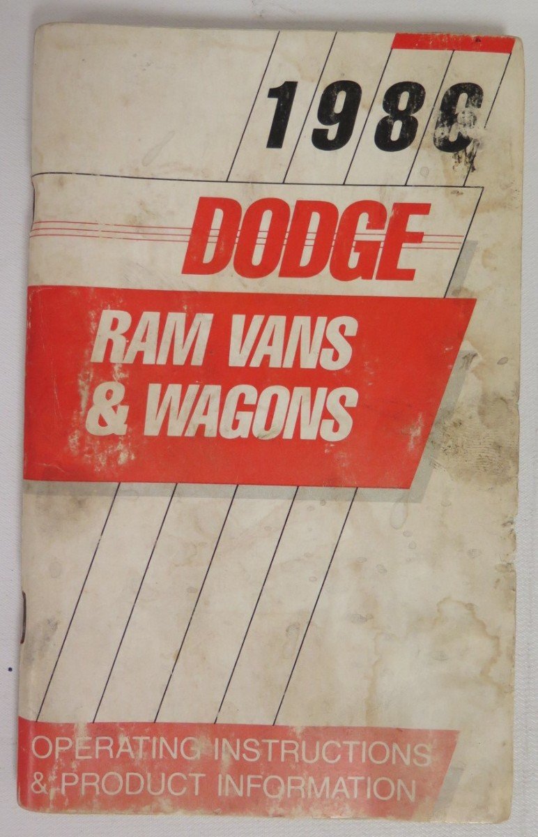 bishko automotive literature 1986 Dodge Ram Van & Wagon Owners Manual User Guide Reference Operator Fuses