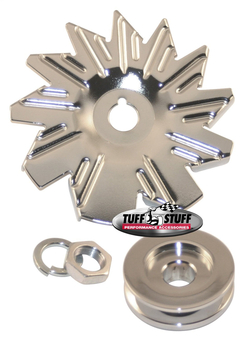 Tuff Stuff 7600A Alternator (Chrome Fan - Pulley Combo)