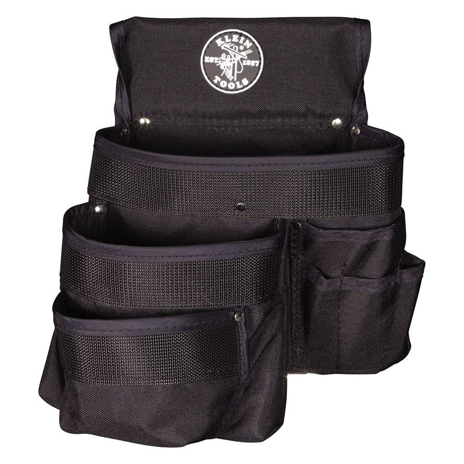 Klein Tools 5700 Tool Pouch, PowerLine Series Utility Pouch Fits Tool Belts up to 2.5-Inch, Strong Rivet Reinforced Stitching, 9-Pocket