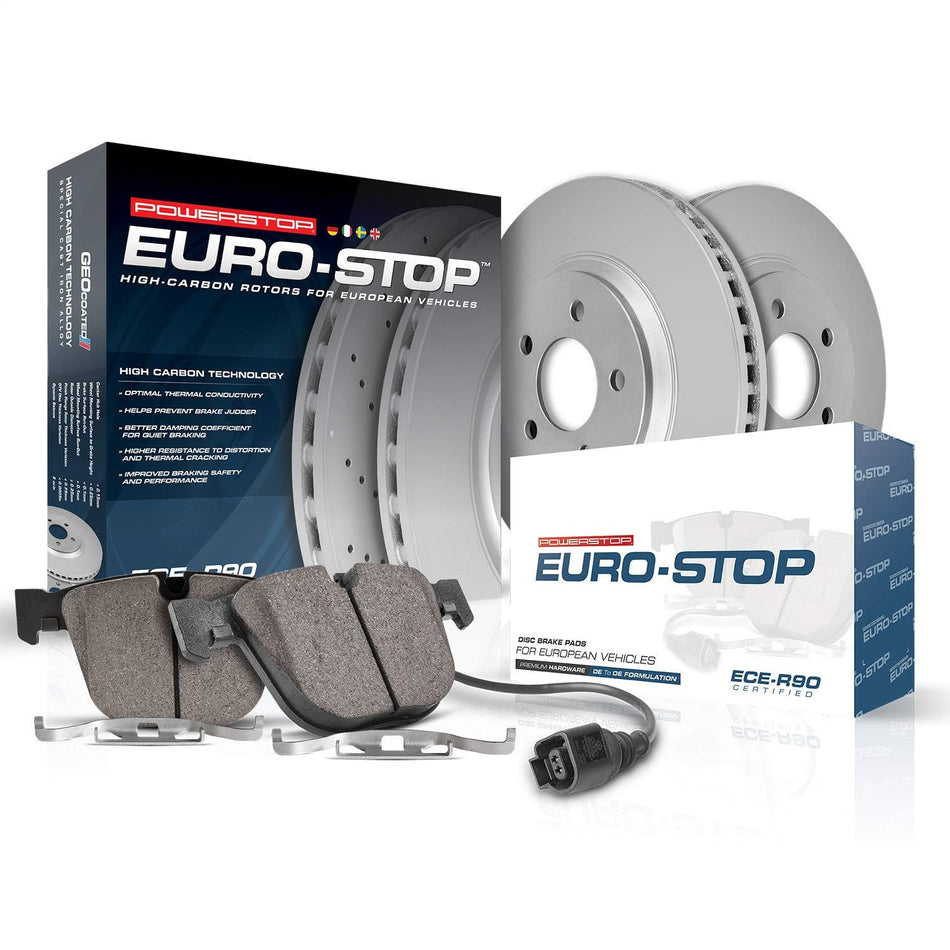 Power Stop ESK4569 Euro-Stop Brake Kit- Brake Rotors and OE Brake Pads