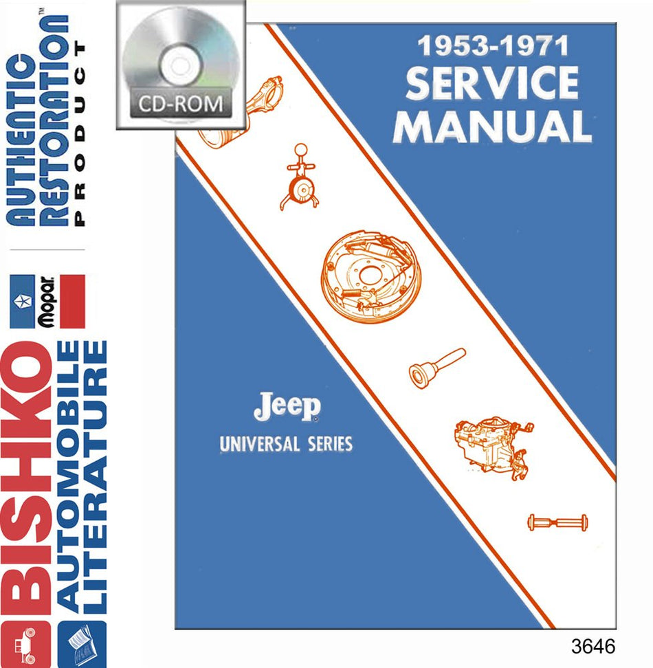 bishko automotive literature 1953 1968 1969 1970 1971 Jeep Cj Dj5 Shop Service Repair Manual CD Engine