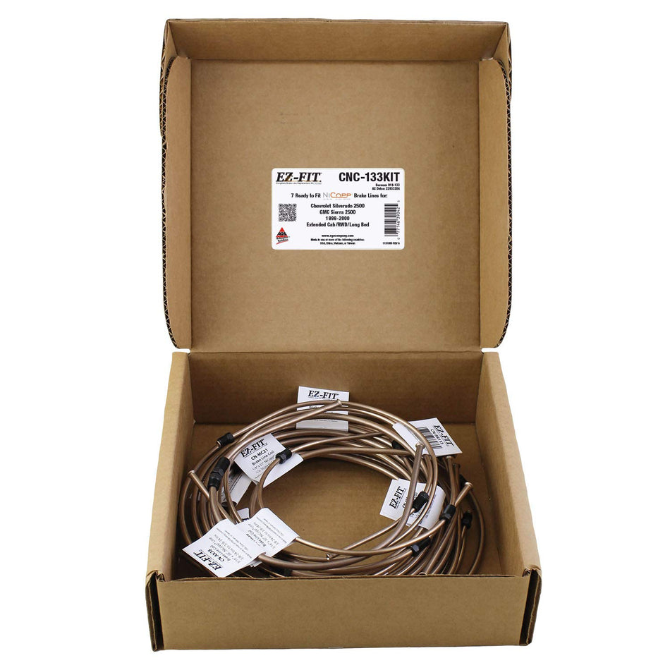 EZ-Fit NiCopp Complete Brake Line Kit, Silverado 2500 Sierra 2500 1999-2000 Ext/RWD/Long