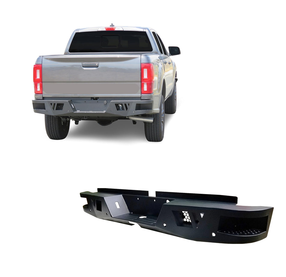 Black Horse Armour Heavy Duty Rear Bumper Satin Black Compatible with 2019-2023 Ford Ranger-ARB-FORA