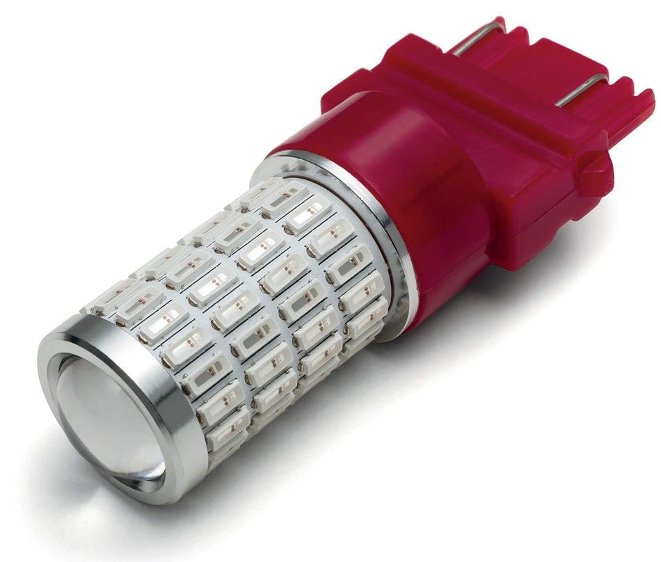 Kuryakyn 2869 Motorcycle Lighting: Replacement High-Intensity LED Light Bulb for Type 3157 Dual-Circuit Applications, Red/Red, Pack of 1