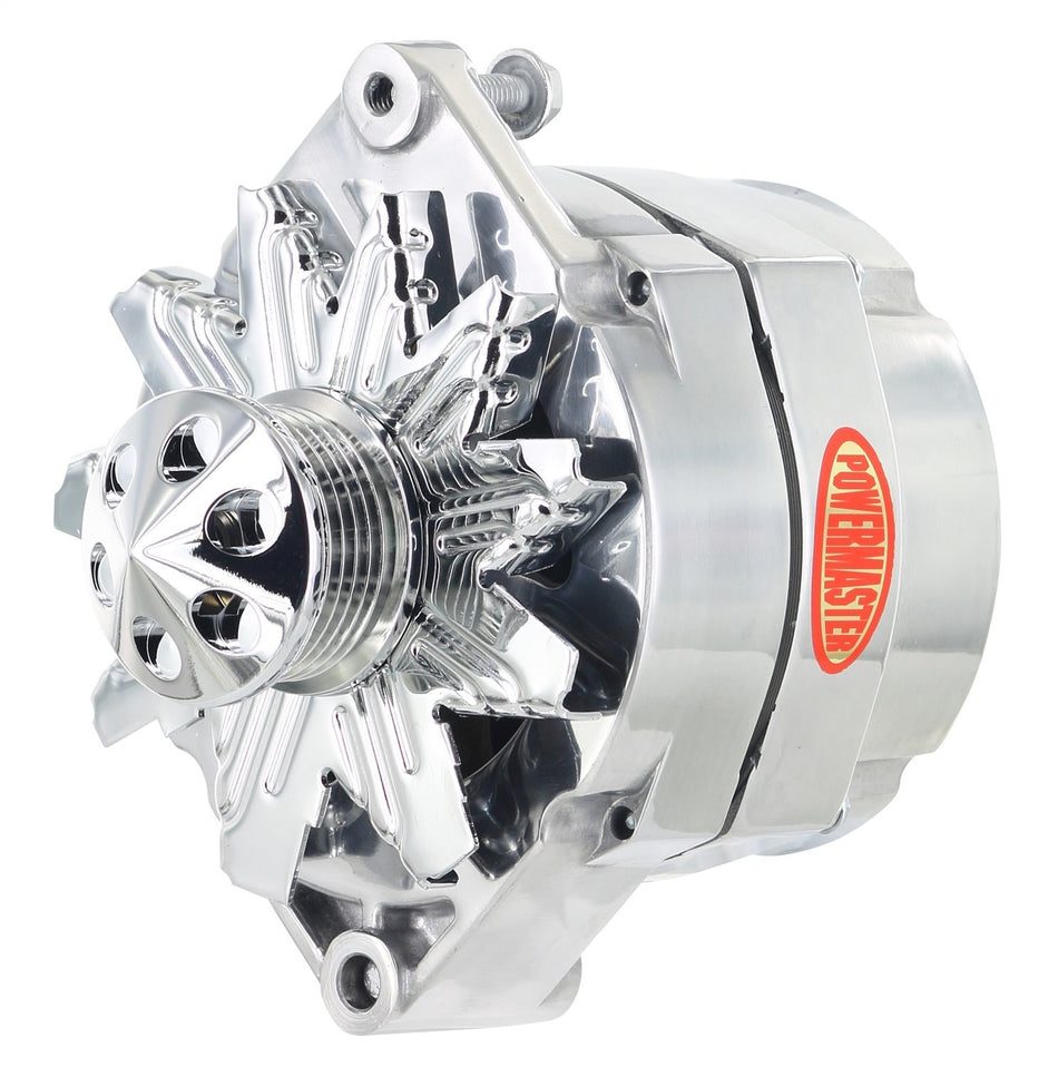 Powermaster 67293-313 Polish Alternator (12SI 150A 6 Groove Pulley & Cone 1 or 3 Wire)